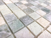 Ming Green Marble Onyx Polished Square 1x1 Mosaic Tiles for Kitchen Backsplash Bathroom Flooring Shower